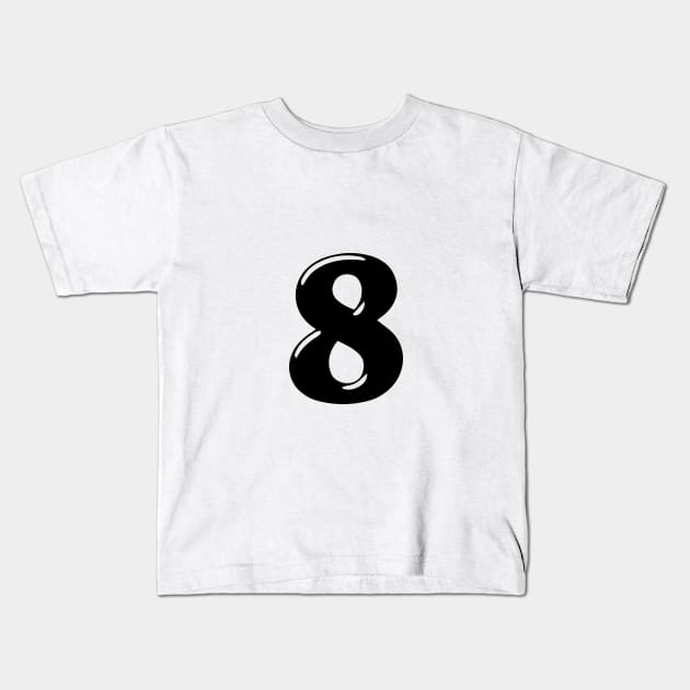 Number 8 in 3d font text style Kids T-Shirt by Spinkly